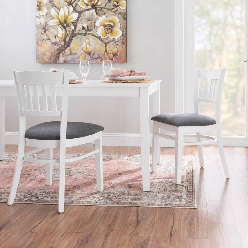 Linon Raubrook White Chair (Set of 2)