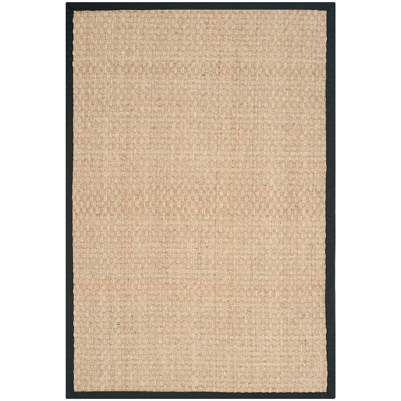 SAFAVIEH Natural Fiber Zymryd Basketweave Seagrass Rug - 4' x 6' - Natural/Black