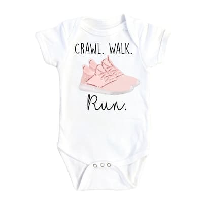 Running - Baby Boy Girl Clothes Infant Bodysuit Funny Cute Newborn 1B