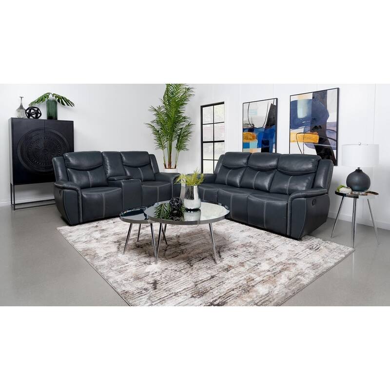 Stanwicke Blue 2-piece Motion Reclining Sofa Set