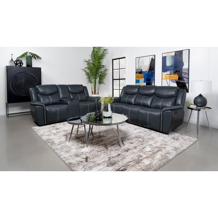 Stanwicke Blue 2-piece Motion Reclining Sofa Set