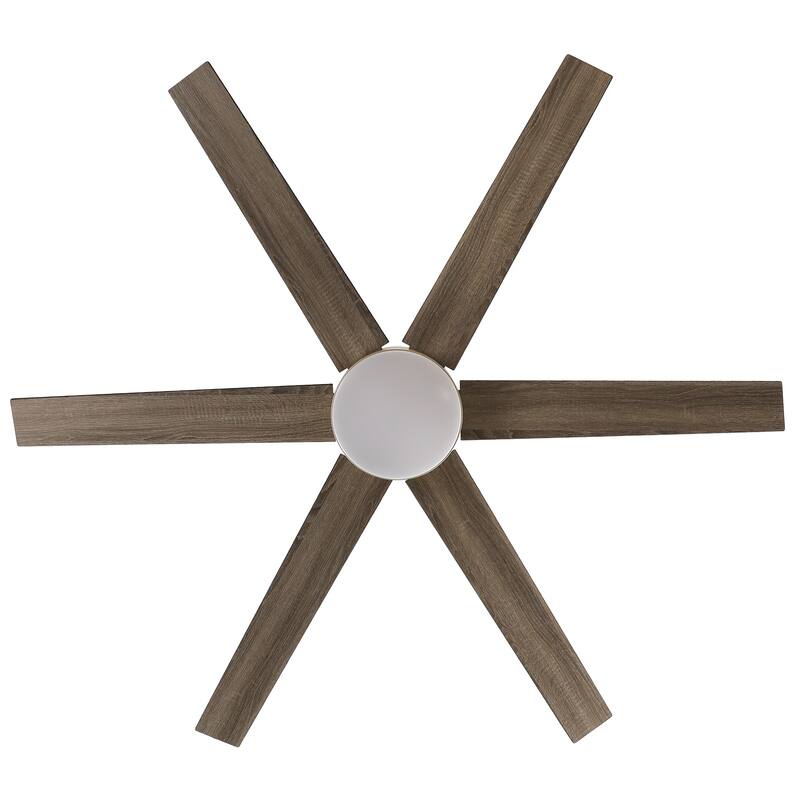 Vaczon 60" Transitional Gold Reversible Blades Smart Ceiling Fan with Dimmable LED Light and Remote