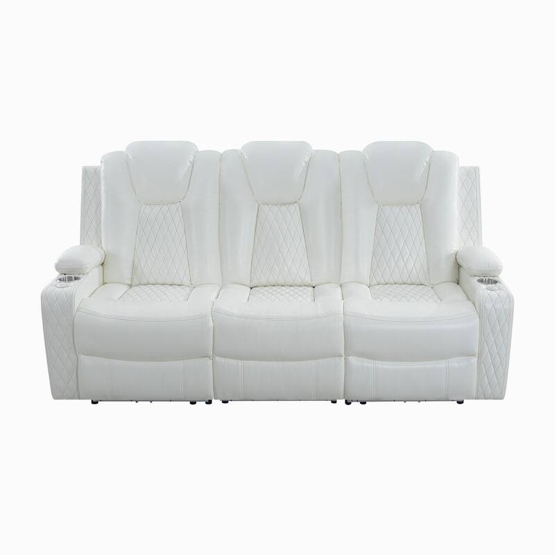 Deluxe Theater-Style Reclining Sofa Set with Power Recline, LED Lights, Wireless Charging and bluetooth Speaker