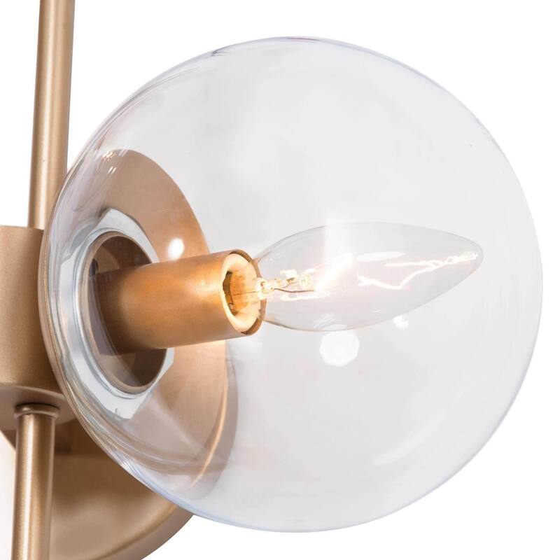 Bola Modern Gold 3-Light Chandelier Orb Glass Vanity Lights Wall Sconces