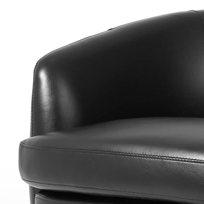 UIXE 2 Set Modern PU Leather Swivel Barrel Chairs Rounded Accent Chair