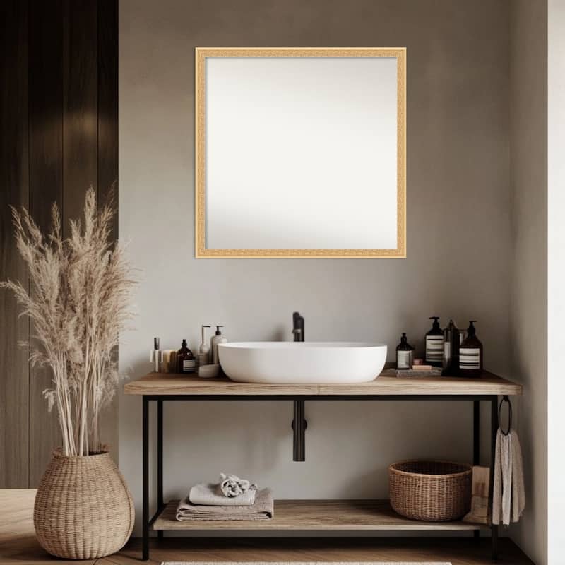 Bethany Non-Beveled Wood Framed Bathroom Vanity Wall Mirror
