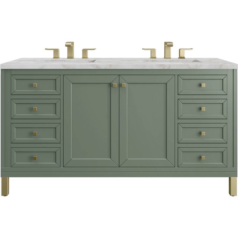 James Martin Vanities 503-V60D-FVSL Chicago 60" Free Standing Double - Smokey Celadon
