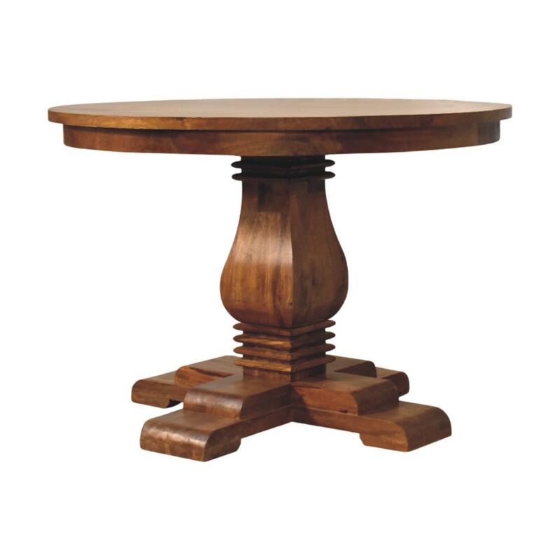 Artisan Furniture Solid Wood Round Pedestal Dining Table - Brown ...