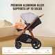 preview thumbnail 9 of 35, Oxford Aluminum Stroller with Bassinet and Adjustable Canopy - 35.4” L x 25.8” W x 43.9” H