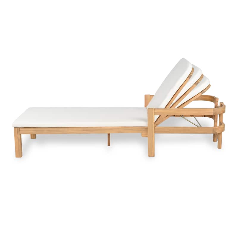 Christopher Knight Home- Cart Outdoor Acacia Wood Adjustable Chaise Lounge (Set of 2)