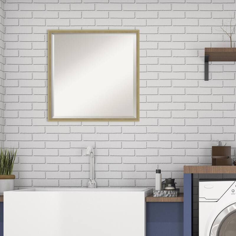Beveled Wood Bathroom Wall Mirror - Lucie Frame
