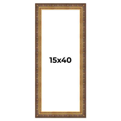 15x40 Frame Vintage Gold Solid Wood Picture Frame | 2.5 Inch Moulding