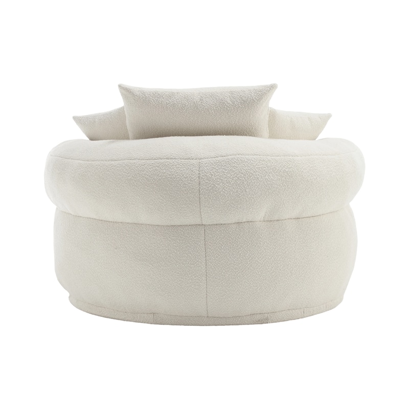 Chenille Sponge Single Sofa, Oversized Round Accent Chair Sleeper Couch Chaise Lounges for Living Room Bedroom Projection Room
