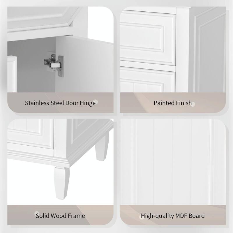 24" Bathroom Vanity with Sink, Bathroom Vanity Cabinet with One Flip Drawer and Two Drawers, Adjustable Shelf