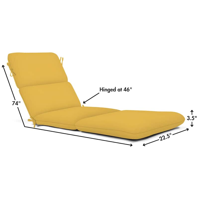 Casual Cushion Sunbrella® Fabric 1-Piece Outdoor Chaise Cushion, 22.5"W x 74"L - 22.5"W x 74"L