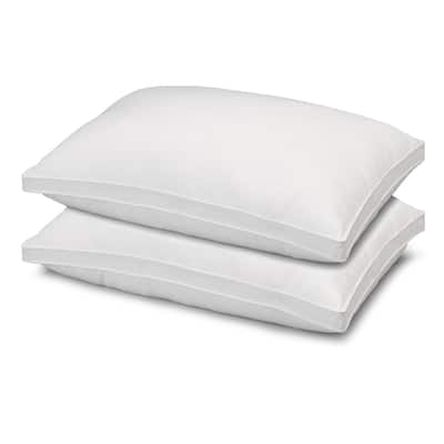 Gusseted Soft Plush Down Alternative Stomach Sleeper Pillow, Set of 2