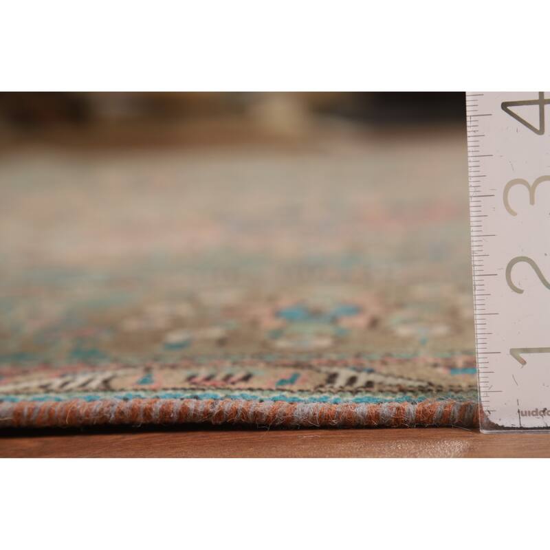 Pink Floral Tabriz Persian Area Rug Handmade Wool Carpet - 9'7" x 13'0"