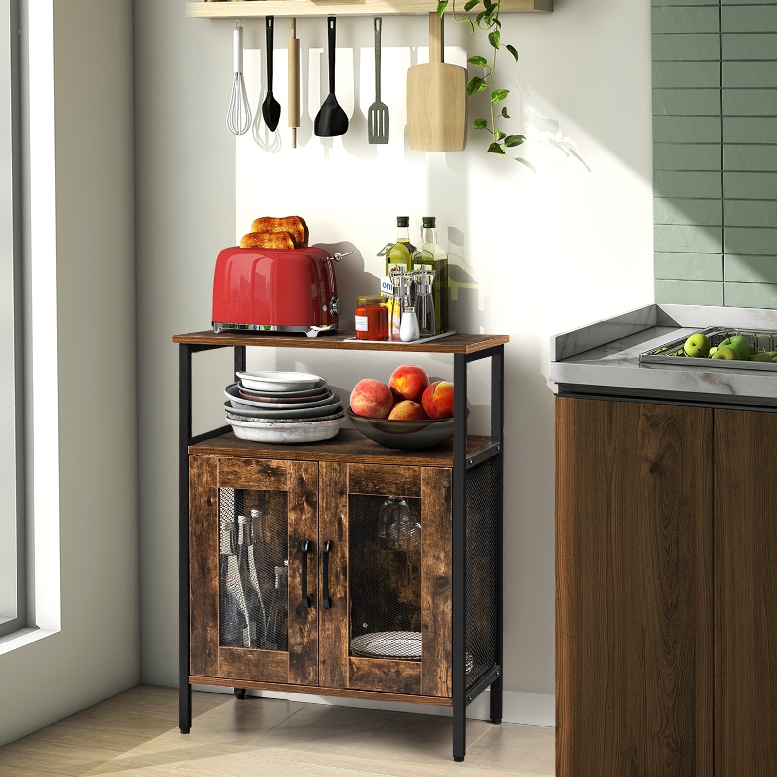 Kitchen buffet 2025 with wine rack