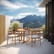 preview thumbnail 2 of 1, Oxford 5-Piece 48" Teak Round Dining Table and Lido Armchairs Set - Teak - Sunbrella Bliss Linen Cushions