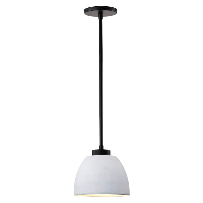 Collins 8 Inch Mini Pendant with White Ceramic - Matte Black