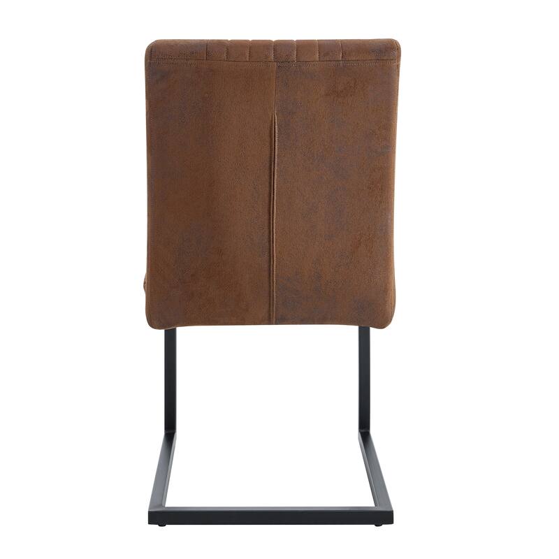 4 Ergonomic Brown Technology Fabric Dining Chairs, Perfectly Blending Comfort And Simplicity.