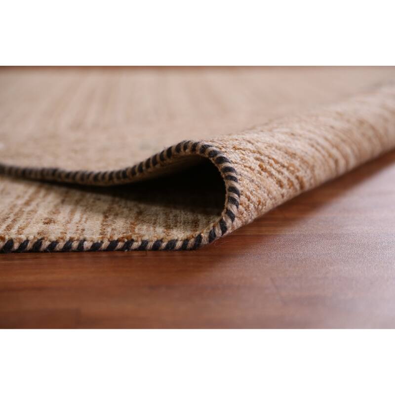 Hand Knotted Oriental 100% Wool Carpet Tribal Tribal Brown Gabbeh Area Rug - 9' 5'' X 8' 0''
