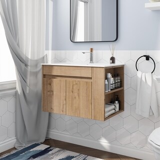 ARTCHIRLY 30 Inch Bathroom Vanity with Sink, Single Sink Floating ...