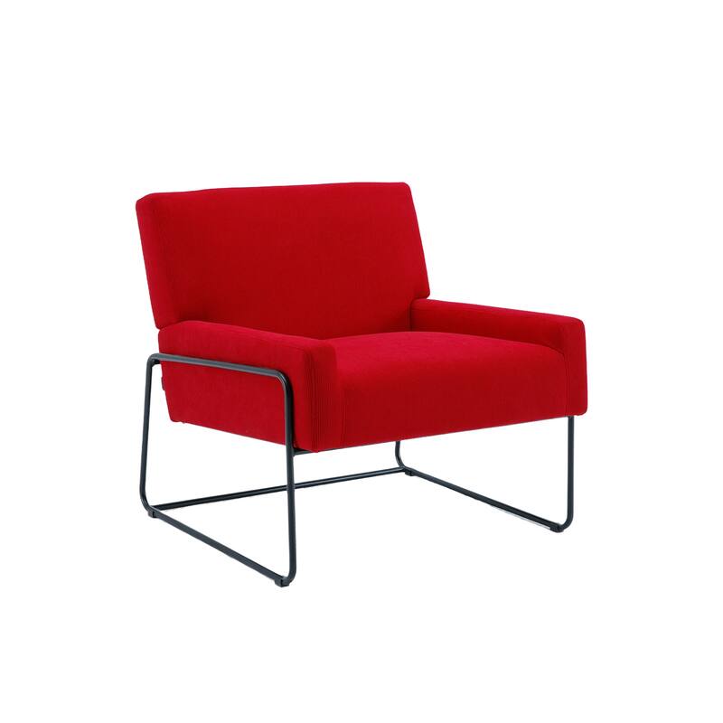 Modern Industrial Slant Armchair with Metal Frame,Premium High Density Soft Single chair for Living Room Bedroom