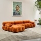 preview thumbnail 13 of 27, Daimion 4 Pieces Upholstered Sectional Pumpkin