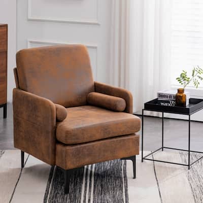 26.8'' W Microfiber Cozy Rustic Accent Chair