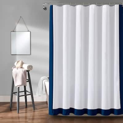 Lush Decor Block Border Shower Curtain Single