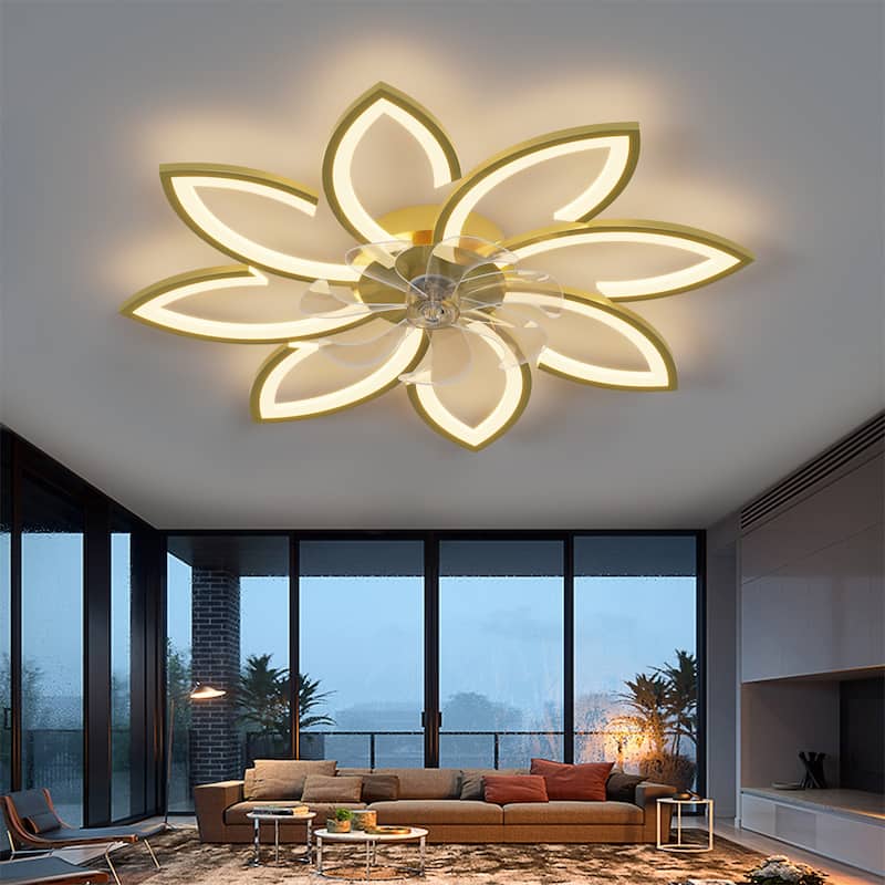 35" Ceiling Fan with Lights Remote Control Dimmable LED, 6 Gear Wind Speed
