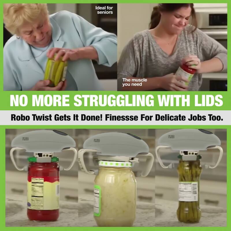 Robo Twist Electric Jar Opener Automatic Hands-Free Kitchen Gadget