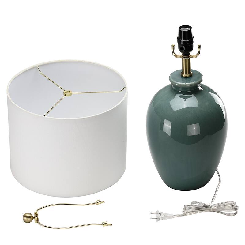 Ceramic Table Lamp with White Shade