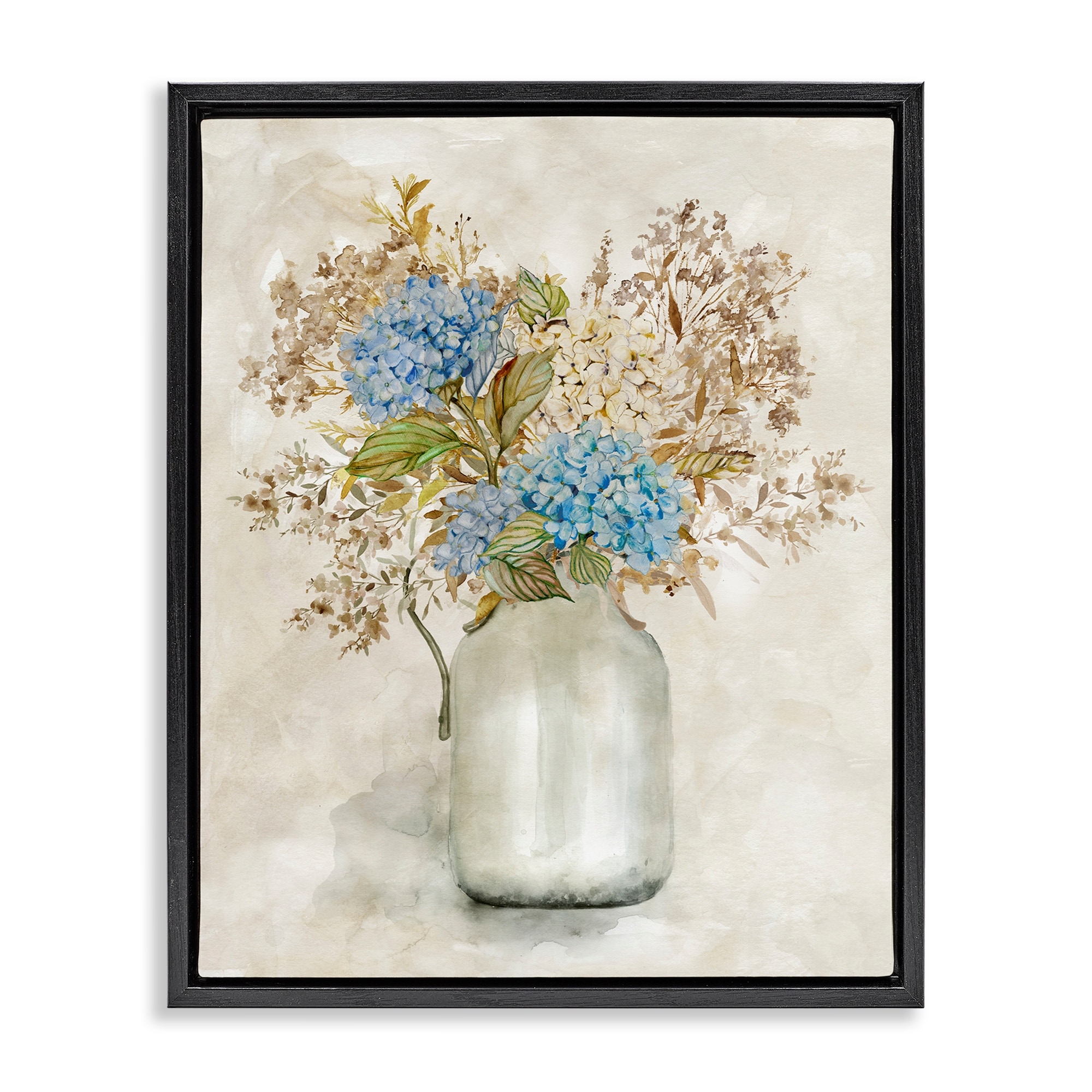 Stupell Charming Bouquet of Muted Florals Framed Floater Canvas Wall Art Design By Carol Robinson