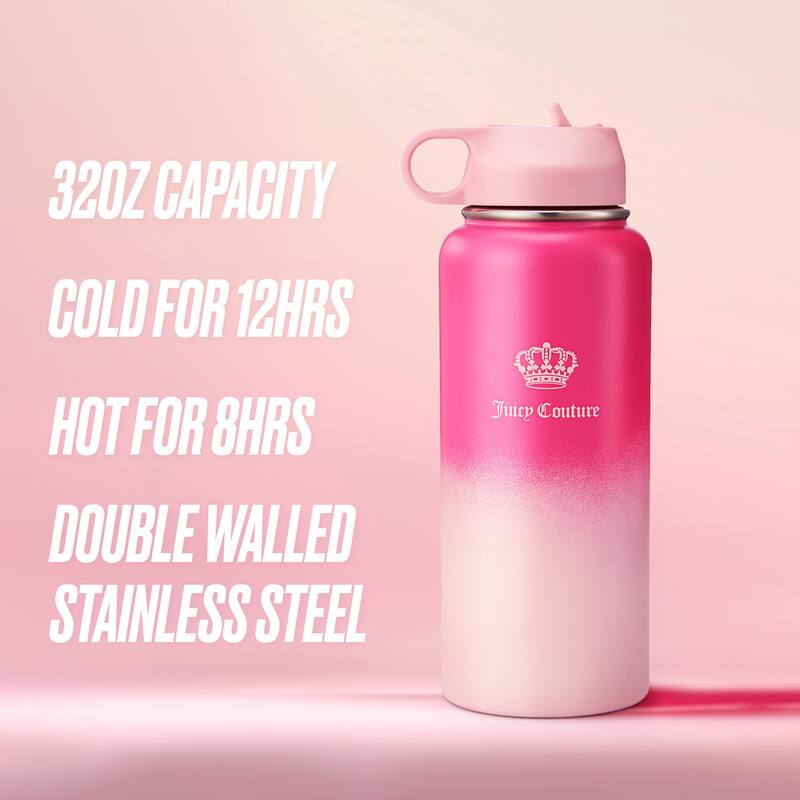 Juicy Couture "Go Girl" Designer Water Bottle - 32oz