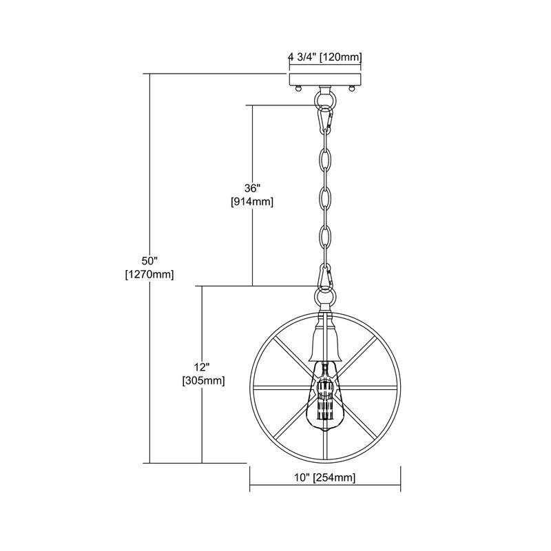 Yardley 1-Light Mini Pendant in Oil Rubbed Bronze with Wire Cage