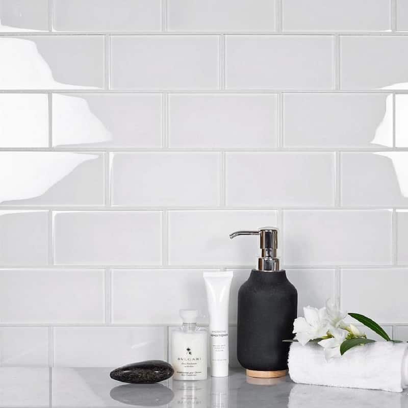 Apollo tile 3" x 6" Colorway Matte White Glass Tile (5 sq ft/case) - 40 Pack