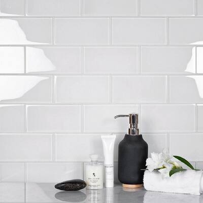 Apollo tile 3" x 6" Colorway Matte White Glass Tile (5 sq ft/case) - 40 Pack