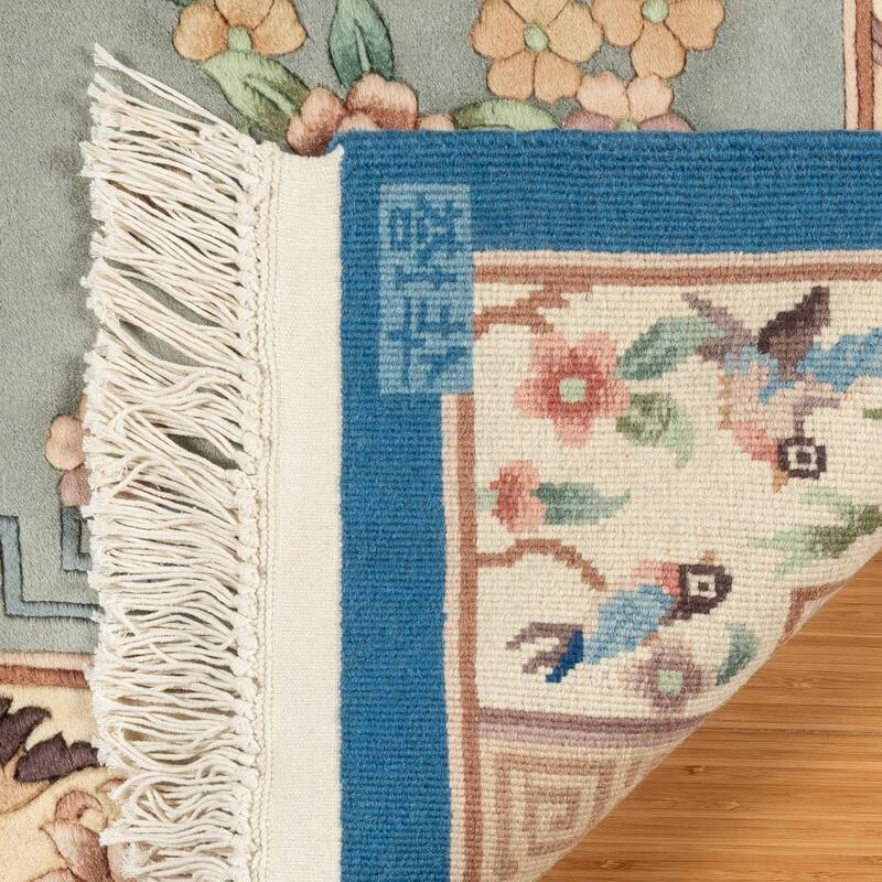 Gertmenian Oriental Estate Traditional Oriental Floral Border Metallion Hand Knot Wool Area Rug Collection