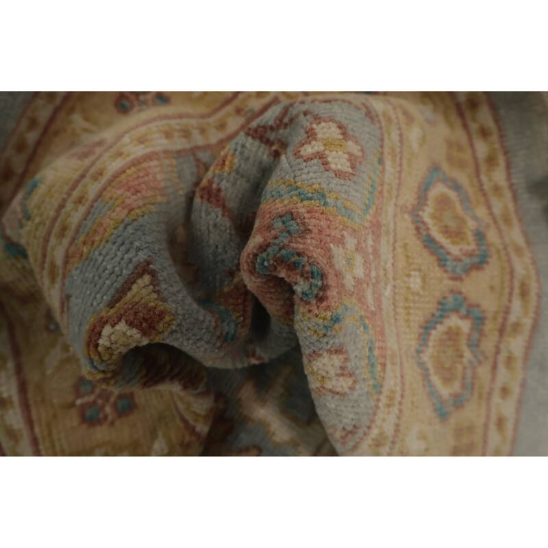 Hand Knotted Oriental 100% Wool Carpet Traditional All-Over Navy Blue & Blues Ziegler Area Rug - 3' 9'' X 2' 0''