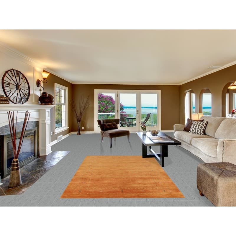 Hand Knotted Oriental 100% Wool Carpet Tribal Tribal Oranges & Rust Gabbeh Area Rug - 7' 8'' X 5' 0''