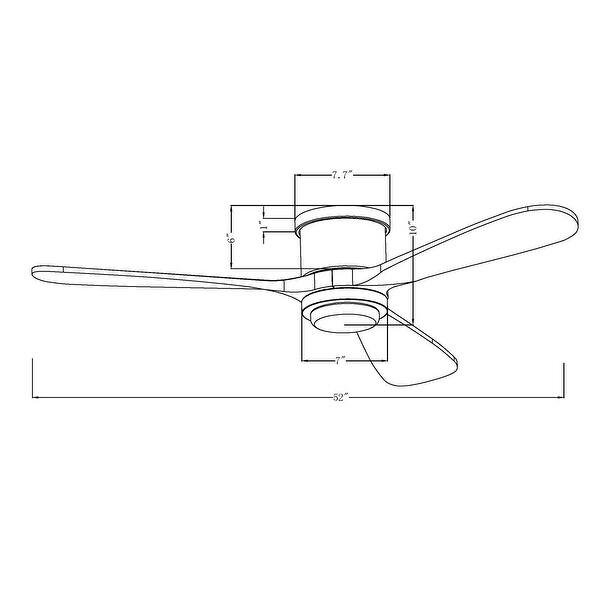 Modern Sand Gold Low Profile Flush Mount Ceiling Fan with LED and Remote - 52 Inches
