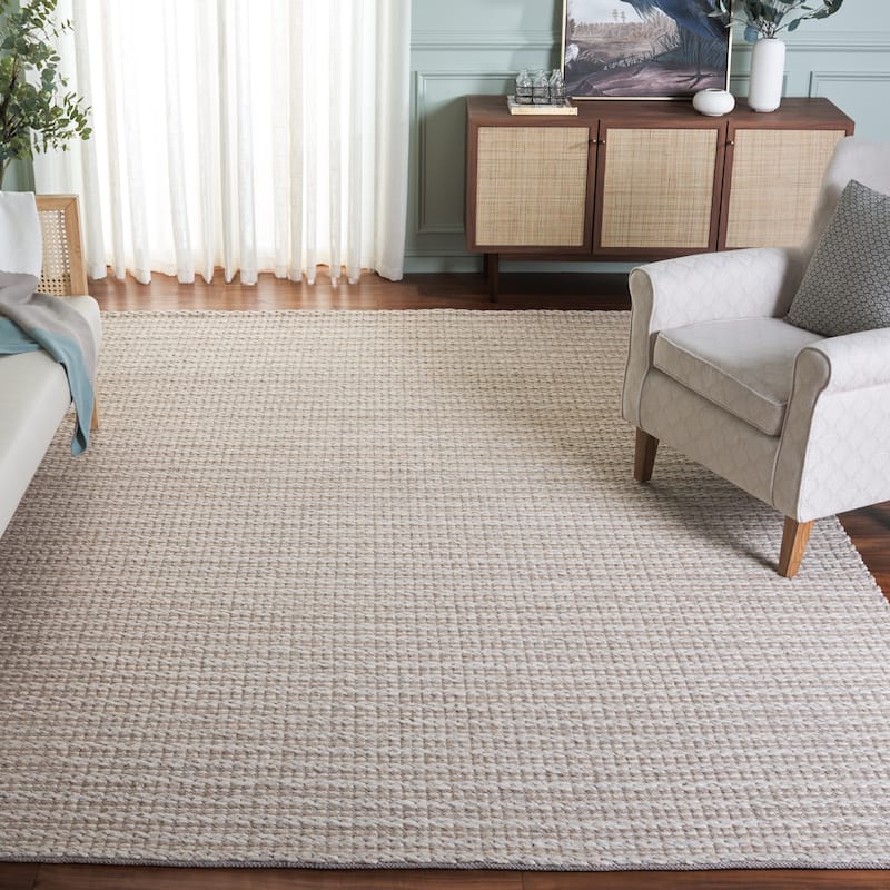 SAFAVIEH Hand-Woven Vermont Evette Transitional Wool Rug - 8' x 10' - Brown/Silver