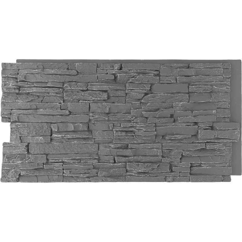 Canyon Ridge Stacked Stone, EverStone Faux Stone Siding Panel - Slate Gray