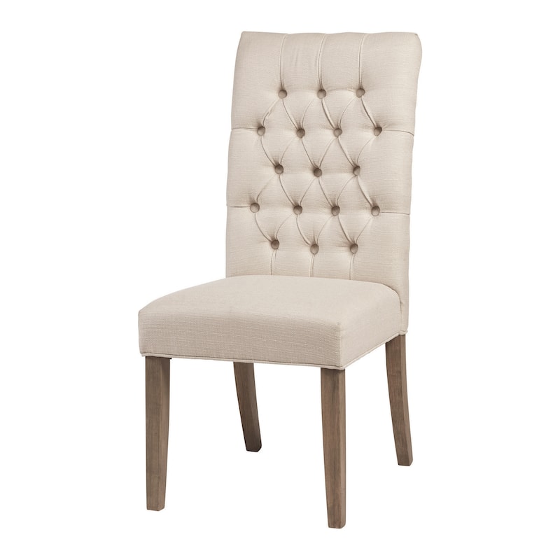 Arbor Oatmeal and Oak Tufted Back Chairs (Set of 6)