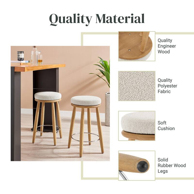 NPD Furniture Deandre Backless Swivel Counter Stool