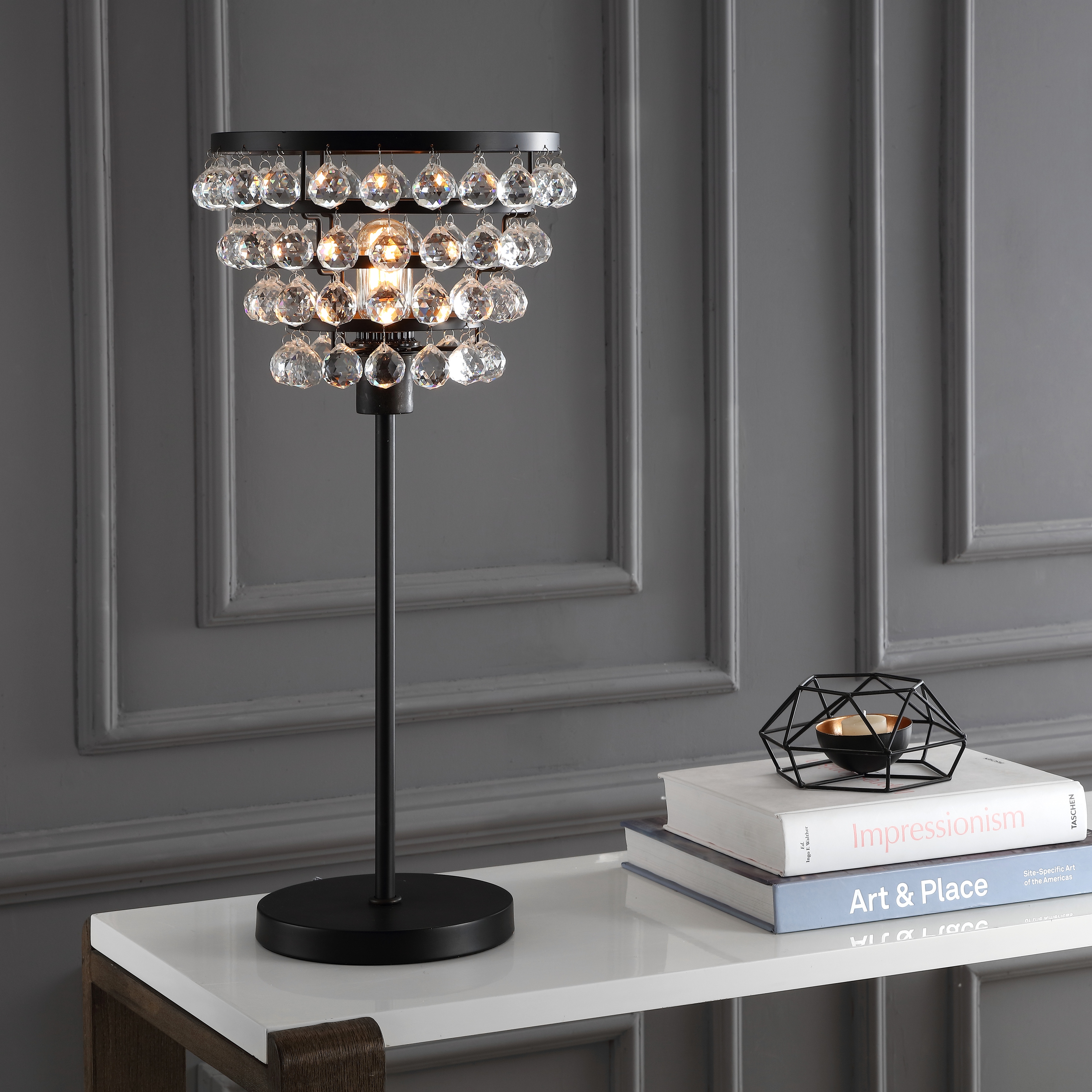 Bronze and crystal table lamp cheap