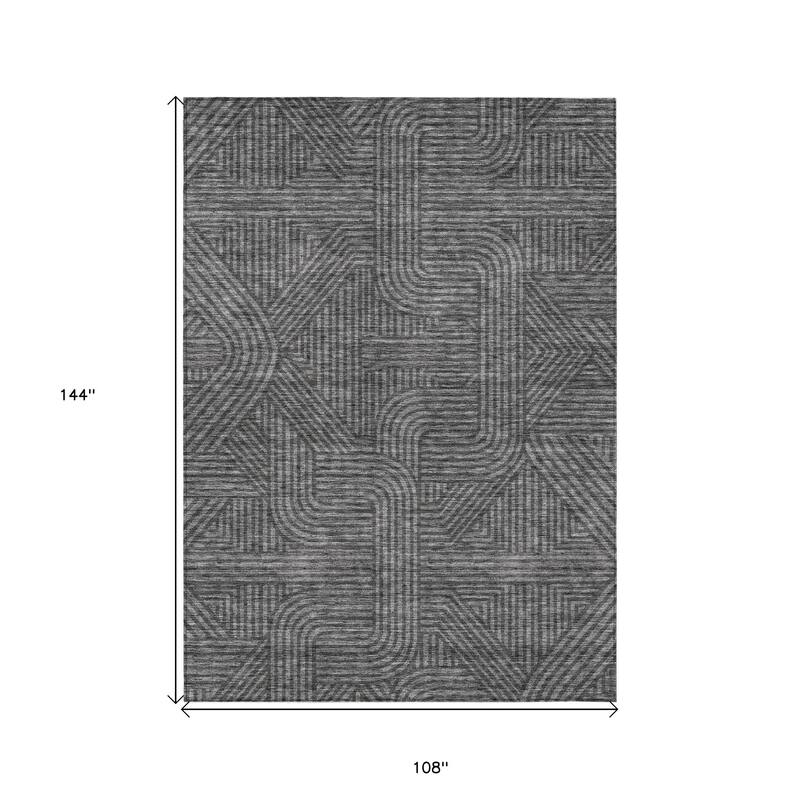 HomeRoots Abstract Transitional Rectangle Outdoor Rug