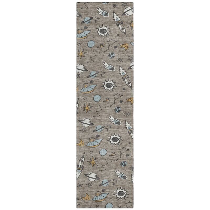Machine Washable Indoor/ Outdoor Spaceship Chantille Rug